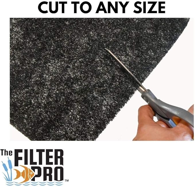 Black Coarse Filter Media, 1.25" Thick, 18" x 56" Roll, Perfect for Aquariums, Ponds or Water Gardens, Made in USA