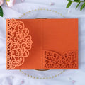 PONATIA 20 PCS Laser Cut Invitations Pockets, Terracotta Wedding Invitations with Envelopes for Wedding Party Bridal Shower Engagement Birthday Invite,Autumn Wedding Invitations