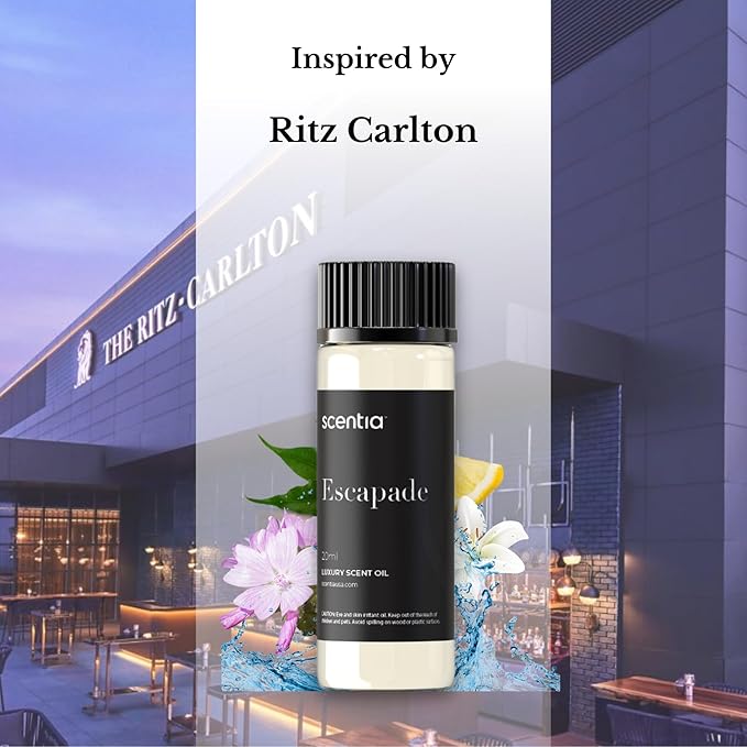 Hotel Diffuser Oil Inspired by The Ritz Carlton Hotel Scent - 20 mL 0.67 fl oz - Aromatherapy Fragrance Oil Inspired by 5 Star Hotel - Escapade