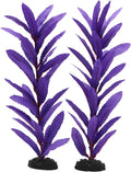 2-Pack 12 Inch Aquarium Silk Aquarium Plants, Artificial Plastic Plant for Small Tank, Goldfish, Fish Hides (Purple, 12 Inch)