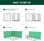 FXW Garden Fence Outdoor for The Yard – 24in(H) x 30.4ft(L) Heavy Duty Metal Animal Barrier for Dog and Rabbit, Decorative Dog Fence, 16 Panels, Silver