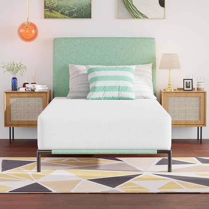 PayLessHere 10 Inch Gel Memory Foam Mattress Medium Firm Mattresses CertiPUR-US Certified Bed-in-a-Box Pressure Relieving Twin XL Size,Fiberglass Free，White