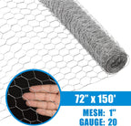 Fencer Wire 20 Gauge Chicken Wire Fence, Galvanized Poultry Hexagonal Netting Crafting, Chicken Coops & Rabbit Rodent Cage, 1-Inch Hex Grid (6 ft. x 150 ft.)