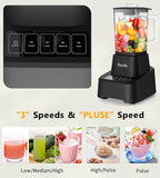 Smoothie Blender, Facelle Countertop Blender for Kitchen, 55 oz Glass blender for smoothies and Shakes, Licuadora, Smoothie maker with touchscreen 3+P Speeds, Cleaning brush ＆ removable SS304 blade