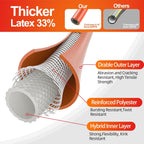 SPECILITE Garden Water Hose 10 ft x 5/8 in, Heavy Duty Leader Pipe Extension, Flexible, Lightweight Kink-less,Hybrid Rubber, with 3/4" Brass Fittings, Orange