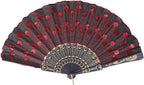 QIRMIZI 10 Pack Fabric Folding Handheld Fans, Perfect for Weddings, Parties, and Dancing,Red