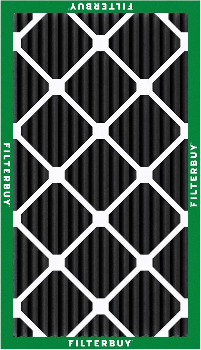 Filterbuy 16x24x1 Air Filter MERV 10 Odor & Allergy Defense with Activated Carbon (3-Pack), Electrostatic Pleated HVAC AC Furnace Filters Replacement, Made in USA (Actual Size: 15.38 x 23.38 x 0.75)
