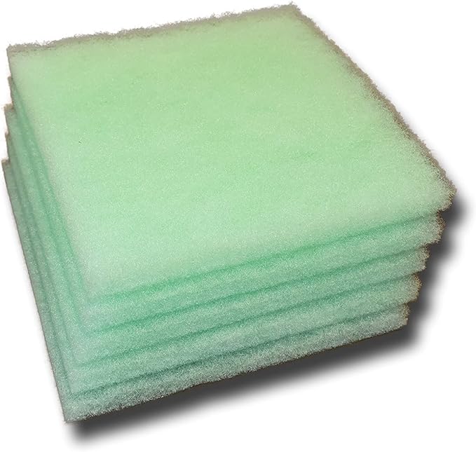 Lime Green Fine Filter Media, 1" Thick, 24" x 24" Pads, 5 Pack, Perfect for Aquariums, Ponds or Water Gardens, Made in USA