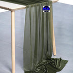 MDS 15 Pack 10ft Chiffon Table Runner 29 x 120 Inches Sheer Wedding Runner Romantic Rustic Table Runner for Wedding Decorations, Birthday Parties, Bridal Shower Party Arch Decor - Olive Green
