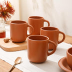 Bloomhouse Corsica Clay 4 Piece Mug Set - Burnt Apricot Terracotta