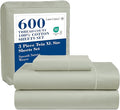 LANE LINEN 600 TC 100% Mercerized Cotton Twin XL Sheets Set, Soft & Comfy Sateen Weave - Perfect for Hospital beds or Dorm Room, Luxury Hotel Like Thick Sheets Twin XL Size Sheet Set - Mineral