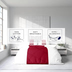 Kotton Culture 1 Pc Queen Size Duvet Cover Only -100% Egyptian Cotton Sateen 600 Thread Count Ultra Soft Premium Durable Comforter Cover Zipper Closure & Corner Ties (Snow Red, Queen/Full 90" X 90")