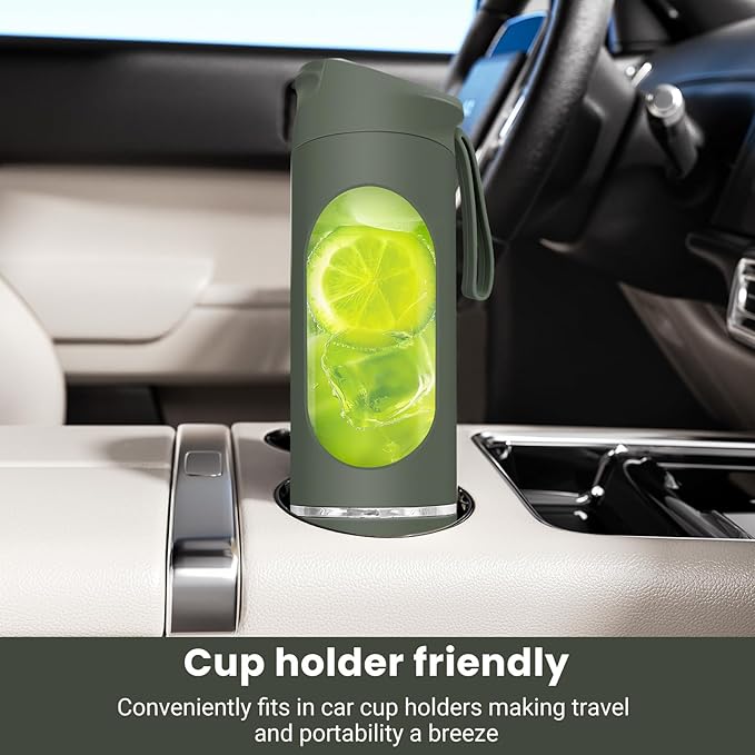 Portable Personal Electric Blender，500ML Portable Shakes and Smoothies Blender，Small Blenders、Mixing、Compact、Convenient and Versatile(Green)
