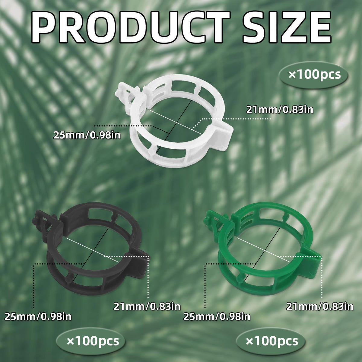 300 pcs Plant Support Clips, VEINARDYL Plastic Secured Garden Clips Trellis Clips for Climbing Plants Tomato Clips Vegetable Clips Flowers Stem Vine Fixing Clips for Plants Upright Outdoor Plants