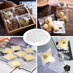 Self Adhesive Cookie Cellophane Treat Bags with Seal 5.5x5.5 Inches, 4 Mils Self Sealing Resealable Individual Plastic Packaging Bags with Thank You Labels for Gift Giving Party Favor Candy 100 Pcs