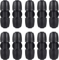 10 Pack 1/2 Inch Drip Irrigation Coupling Connectors (1/2" ID x 0.65" OD) - 1/2'' Drip Line Anti-Drop Barbed Locked Straight Connectors for 1/2 Inch Drip Tubing Garden Irrigation System