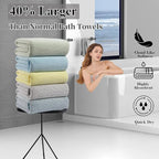 4 Piece Bath Towel Set 35"x70"Oversized Bath Towel for Bathroom Ultra Soft Fluffy Extra Large Bath Sheet Luxury Premium Bathroom Towel Highly Absorbent Quick Dry Shower Towel for Hotel Spa,Blue