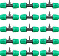 JAYEE Drip Irrigation Fittings, 15 Pcs Lock Barbed Tee for 1/2 to 1/4 Inch Vinyl Tubing, Drip Line Parts 3-Way Tees Irrigation Connectors for Drip Sprinkler Garden Lawn Systems, Green