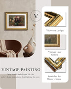 VIYYIEA Gold Framed Wall Art Canvas Print Home Decor Flower Art Vintage Botanical Prints Rustic Farmhouse Wall Decor Mid Century Art Prints Floral Room Decor Wall Pictures Living Room Bedroom 11x14in