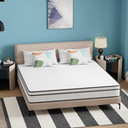 PayLessHere 10 Inch Innerspring King Mattress Medium Firm Hybrid Mattress with Removable Cover CertiPUR-US Certified Bed-in-a-Box Pressure Relief Foam Mattress,White