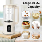 Nut Milk Maker, 8 in 1 Homemade Automatic Plant-Based Milk, Soy Milk, Oat Milk, Almond Milk, Coconut Milk & More, Multifunctional/12 Hours Timer/Auto-Clean/Room Temp/Keep Warm/Boil/Room Temp/Low-Noise