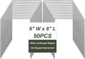 50 Pack Heavy Duty Wide Landscape Staples, 7 Gauge Galvanized Steel Turf Stakes Garden Stakes Bulk, U Type Anchor for Grass, Securing Weed Barrier Fabric, Pipes, Sod (8"x6")