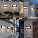 Outdoor Porch Light 24W Outdoor Wall Sconce Lights 3 Color 3000K/4000K/6500K Outdoor Light Fixture 2100LM IP65 Waterproof for House Garage Exterior Lighting fixtures Backyard Garden 1 Pack