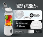 Rechargeable Smoothie Blender 700ml – Portable Mini Travel Blender for Shakes and Smoothies with Six Stainless Steel Blades and USB Charging (White and Gray)