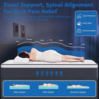 COOLMI Full Size Mattress, 12 Inch Hybrid Memory Foam Mattress in a Box, Pressure Relief for Back Support, Medium Firm, Individually Pocket Springs, 100-Night Trial & CertiPUR-US Certified, Grey Full