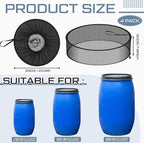 SATINIOR 4 Pcs Mesh Cover for Rain Barrels 24.8 Inches Pop up Rain Barrel Net Cover with Drawstring Water Collection Buckets Screen Barrel Screen for Preventing Fallen Leaves in Outdoor Garden Eaves