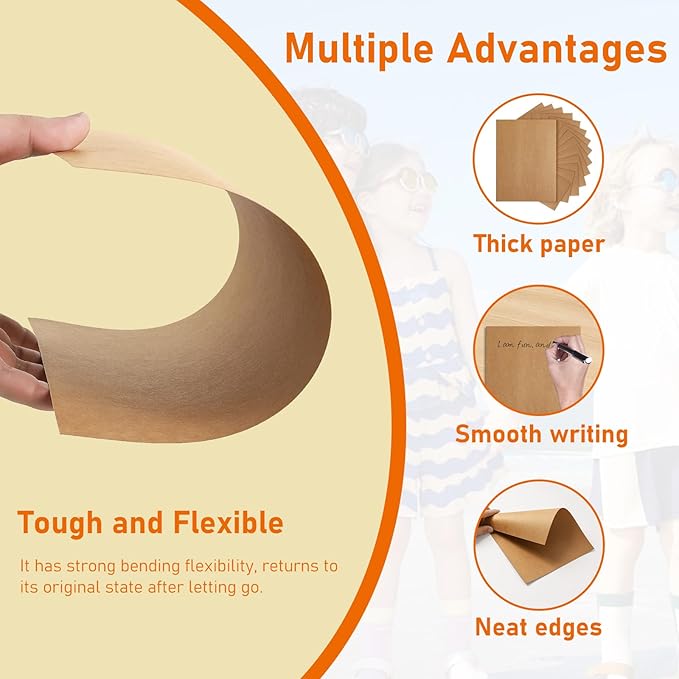 100 Sheets Brown Cardstock 8.5 x 11 Printer Paper, 92lb Heavyweight Paper Card Stock for Greeting Cards, Wrapper, Thank You Cards, Wedding Invitations, DIY Card Making, Office