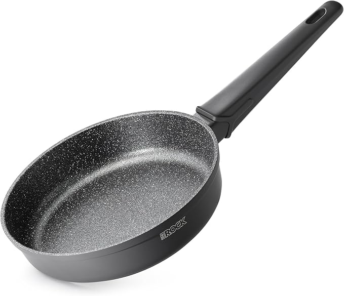 THE ROCK SOHO 8-Inch Non Stick Frying Pan – Nothing Sticks, Never Warps, Lasts Longer, Healthy Skillet with Heat-Resistant Handle, PFOA Free, Oven & Dishwasher Safe, Black