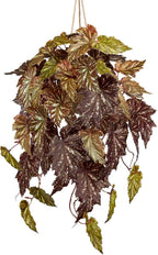 Large Fake Hanging Plants in Pot for Indoor & Outdoor, Long Artificial Hanging Pothos Plants Red, 27.6" Fake Potted Vines Ivy Greenery Plant for Room Wall Shelf Decor Living Room Patio Porch