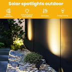 Solar Pathway Lights Outdoor, Dimmable Solar Spot Light IP65 Waterproof, 500LM 3000K Solars Outdoor Lighting for Walkway Landscape Lawn Yard