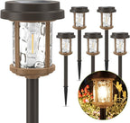 XMCOSY+ Solar Lights Outdoor, 6 Pack Pathway Lights Solar Powered, 20 LM LED Glass Outside Light, Waterproof Lighting for Garden Yard Landscape Driveway Walkway (Warm White)