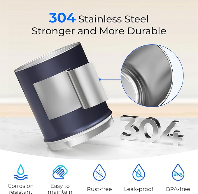 Waterdrop 2.25G Gravity Water Filter System, NSF/ANSI 42&372 Standard, Stainless Steel System with 2 Carbon Filters, Reduces 99% of Lead and Chlorine for Home, Camping, Emergencies, King Tank, Blue