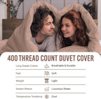 Pizuna Pure 100% Cotton Queen Duvet Cover Set, Luxurious 400 Thread Count Long Staple Cotton Sateen Weave with Button Closure (Combed Rose Pink Cotton Duvet Cover Queen)