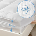 YUGYVOB Twin XL Mattress Topper -600GSM Extra Thick Cooling & Breathable Mattress Pad with Deep Pocket 8"-21" & Soft Down Alternative Filling, White