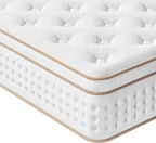 Vesgantti Cal King Mattress, 12 Inch Memory Foam Hybrid Mattress in a Box with Individual Pocket Spring, Cal King Size Mattress for Pressure Relief, Motion Isolation, Medium Firm Support