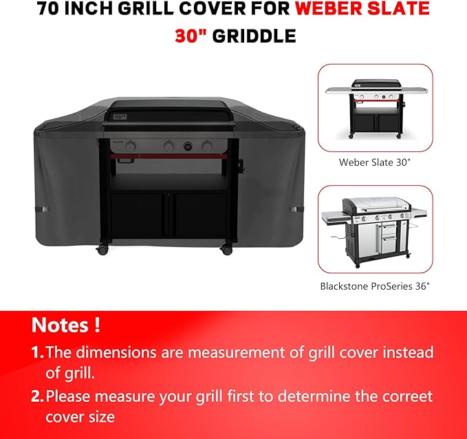 Grill Cover for Weber Slate 30" Griddle, Outdoor Griddle Cover Waterproof for Blackstone Culinary Series 36" Griddle with Lid