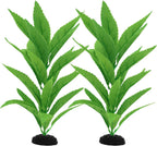 2-Pack 12 Inch Aquarium Silk Aquarium Plants, Artificial Plastic Plant for Small Tank, Goldfish, Fish Hides (Green A, 12 Inch)