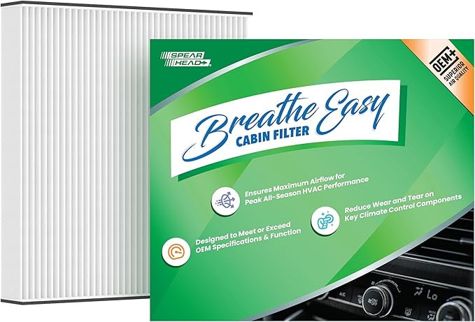 Spearhead OEM+ Particulate Breathe Easy Cabin Filter, Fits Like OEM, Provides Max Airflow & Enhanced Performance (BE-285P)