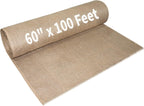 Garden Burlap Roll, 60" x 100 Feet Natural Jute Burlap Fabric Roll for Gardening Raised Bed Liners,Seed Cover,Edging,Weed Barrier,Aisle Runner Plant Cover Tree Protections (60" x 100 Feet)