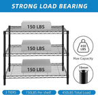 3-Shelf Adjustable Metal Shelf Wire Shelving Unit Storage Rack Display Shelf for Office,Kitchen,Bedroom,Bathroom,Laundry,Pantry Basement,Garage(Black,36" L x 14" W x 30" H)