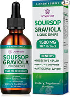 2 Pack Soursop Graviola Leaf Extract Liquid Drops Supplement with Irish Sea Moss & Turmeric for Cellular Support, Immune System Boost, Liver Health, Soursop Bitters Liquid 60-Day Supply 4 FL OZ