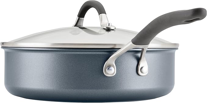 Circulon A1 Series with ScratchDefense Technology Nonstick Induction Sauté Pan with Helper Handle and Lid, 5 Quart, Graphite