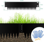 12 Inch Height Galvanized Steel Landscape Edging, 20Ft Metal Garden Edging Border with 6 Clips - Rust-Resistant Lawn Edging for Yard (40" L x 12" H, Black)