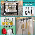 DIYMAG Black Magnetic Hooks,110LBS Strong Magnetic Hooks Heavy Duty, Strong Magnet Hooks with Metal Hanger for Hanging Refrigerator Home Kitchen Office, 4Pack