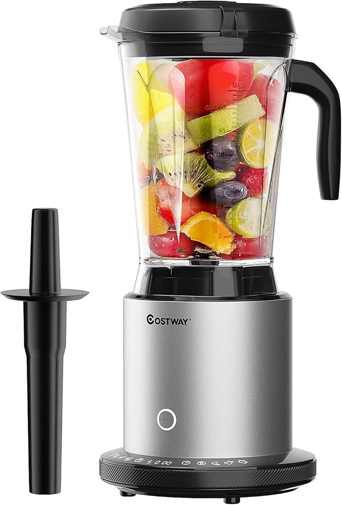 COSTWAY Professional 64oz Countertop Blender, Smoothie Maker Built-in Self-Cleaning with 10 Speed Control & 8 Pre-Set Programs, Pitcher, Crushing Blender for Smoothies, Frozen Fruit, 1500W