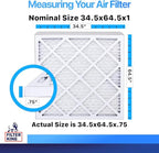 Filter King 34.5x64.5x1 Air Filter | 4-PACK | MERV 8 HVAC Pleated A/C Furnace Filters | MADE IN USA | Actual Size: 34.5 x 64.5 x .75"